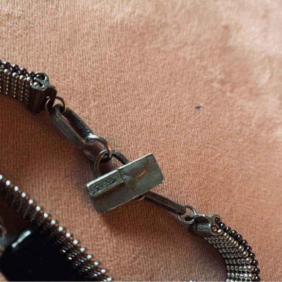 ANNE-MARIE CHAGNON - designer bracelet mixed medium with black glass bead metal - Picture 7 of 11